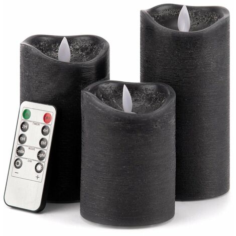 Remote Control Flickering Flame LED Candles (3 Pack)