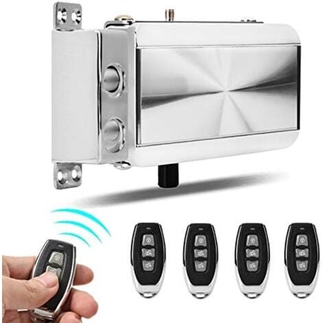 Remote Control Security Lock Kit Smart Burglar Alarm Home Security Access Control System No Latch, Smart Home Remote Control Lock Mechanical Lock with Four Remote Controls