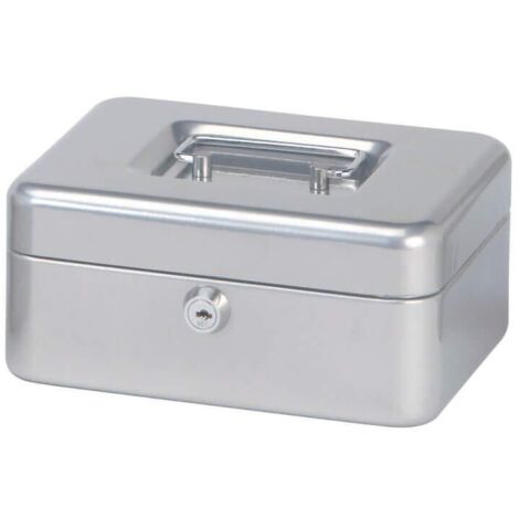 Removable Compartment Steel Box Cylinder Lock Sturdy Handle Mobile Money Documents Storage