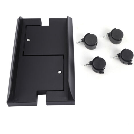 Removable Computer Case Stand Holder Bracket Desktop Mainframe Storage Rack with Brake(Black)