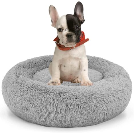 Removable Dog Bed, Puppy Love Dog Cat Bed, Washable Soothing Dog Bed, Comfy Bed for Small Medium Large Dogs, Soft and Fluffy (M-60cm/23.6in, Grey) Gray M-60cm/23.6in