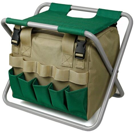 Removable Garden Tool Bench Folding Garden Stool Multifunction Gardening Tool Organizer Stool