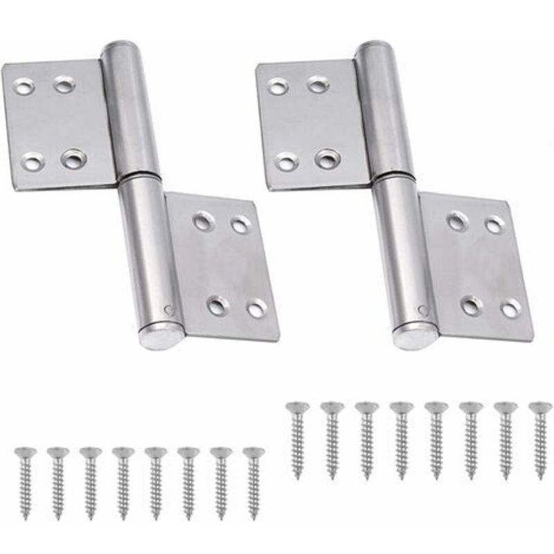 Removable Stainless Steel Door Hinges, 2-Piece 360 Degree Swivel Hinges and 2-Wing Hinges for Folding and Quiet Furniture.