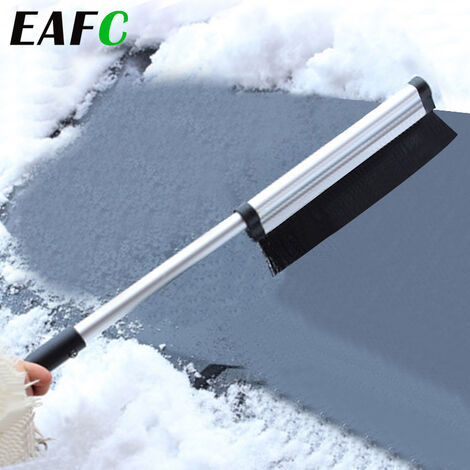 Removedor de cepillo de nieve telescópico para coche + rascador de hielo para parabrisas de coche, herramienta de 65cm de largo para escoba de coche, lavado limpio