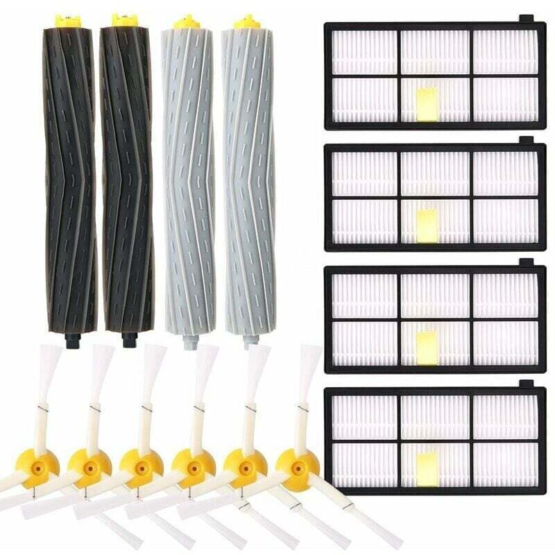 WAY - Lot de 14, Remplaçant Brosse Kit Pièces accessoires pour iRobot Roomba serie 800 850 851 860 865 866 870 871 876 880 885 886 890 891 896 900