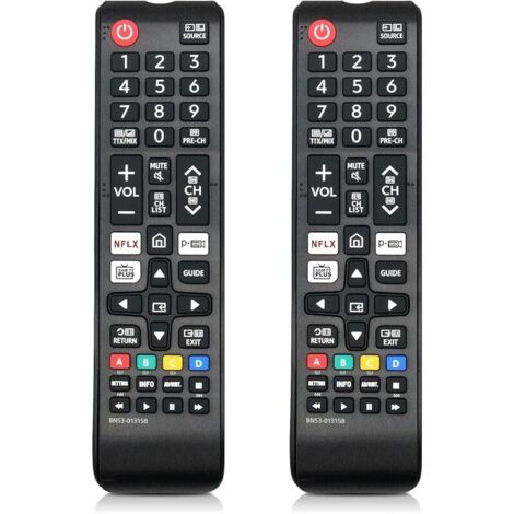 Remplacement 2c pour télécommande Samsung, télécommande universelle avec Netflix, PrimeVideo RakuteTV, compatible avec tous les téléviseurs Samsung LED QLED SUHD UHD HDR LCD Frame 4K Smart TV