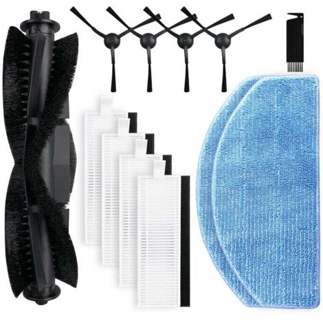 Remplacement compatible avec robot aspirateur Honiture G20 / G20 Pro, 1 brosse rotative, 4 brosses latérales, 4 filtres Hepa, 2 lingettes serpillière accessoires de rechange,1outil de nettoy,OUYLAF