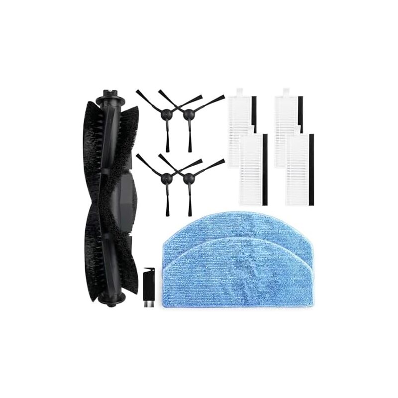Largeight - Remplacement compatible avec robot aspirateur Honiture G20 / G20 Pro, 4 brosses latérales, 4 filtres Hepa, 1 brosse rotative, 2 lingettes