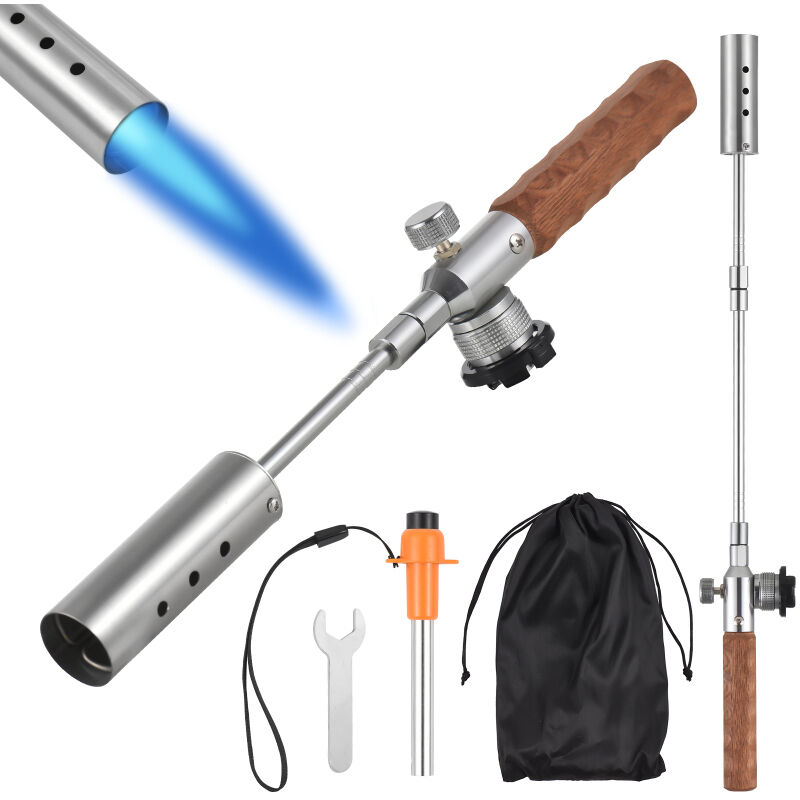 Torche à désherber au propane, longueur réglable, torche pour réservoir de propane avec soupape de contrôle de flamme et poignée ergonomique