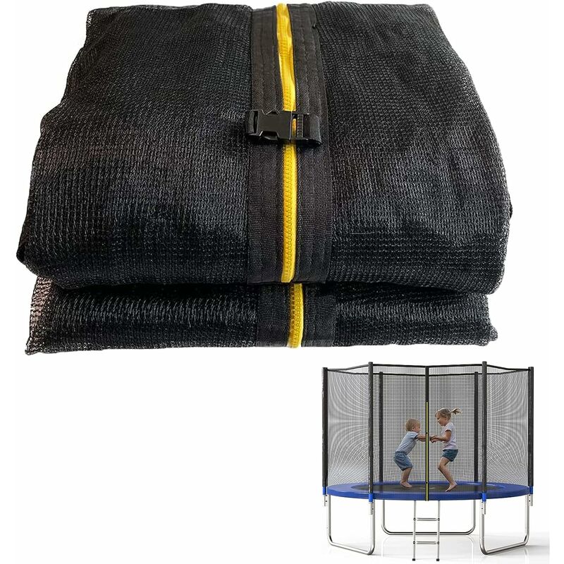 Remplacement de filet de trampoline, filet de sécurité de trampoline de 10 pieds pour filet de remplacement résistant aux intempéries à cadre rond à