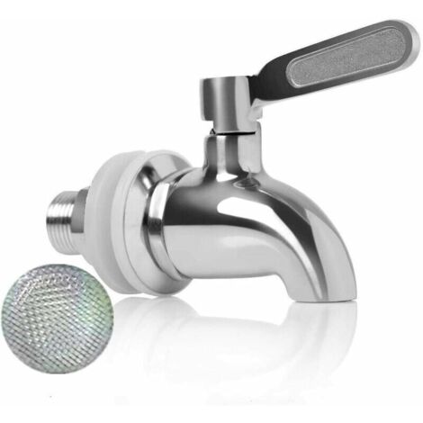 Remplacement de robinet de distributeur de boissons,Robinet de Tonneau du Vin et de la Bière ou de Boisson en Acier Inoxydable, Inusable,16mm Robinet de rechange pour distributeur