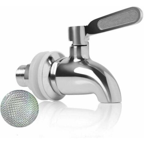 Remplacement de robinet de distributeur de boissons,Robinet de Tonneau du Vin et de la Bière ou de Boisson en Acier Inoxydable, Inusable,16mm Robinet de rechange pour distributeur