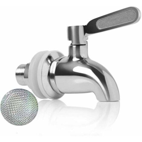 Remplacement de robinet de distributeur de boissons,Robinet de Tonneau du Vin et de la Bière ou de Boisson en Acier Inoxydable, Inusable,16mm Robinet de rechange pour distributeur