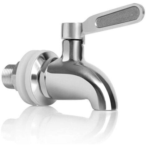 Remplacement de Robinet de Distributeur de Boissons,Robinet de Tonneau du Vin et de la Bière ou de Boisson en Acier Inoxydable, Inusable,16mm Robinet de Rechange pour Distributeur，une pièce, argent,Fo