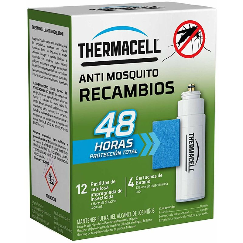 Thermacell - Remplacement des moustiques 48 heures (12 comprims, 4 cartouches de butane)