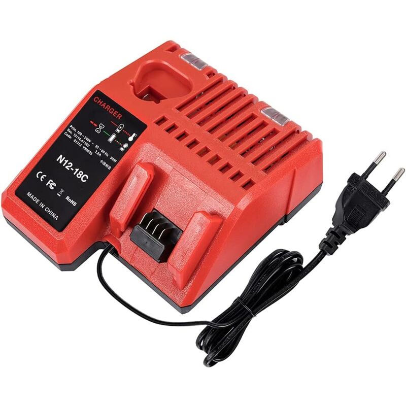 KZQ - Remplacement du Chargeur Rapide M12-18C pour Milwaukee M12 M14 M18 12V-18V Batterie Lithium-ION 48-11-1840 48-11-1850 48-11-2401 48-11-1890