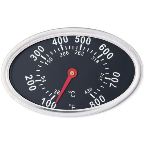 Remplacement du thermomètre de gril, indicateur de chaleur en acier inoxydable de jauge de barbecue de 3 pouces, température de barbecue ovale