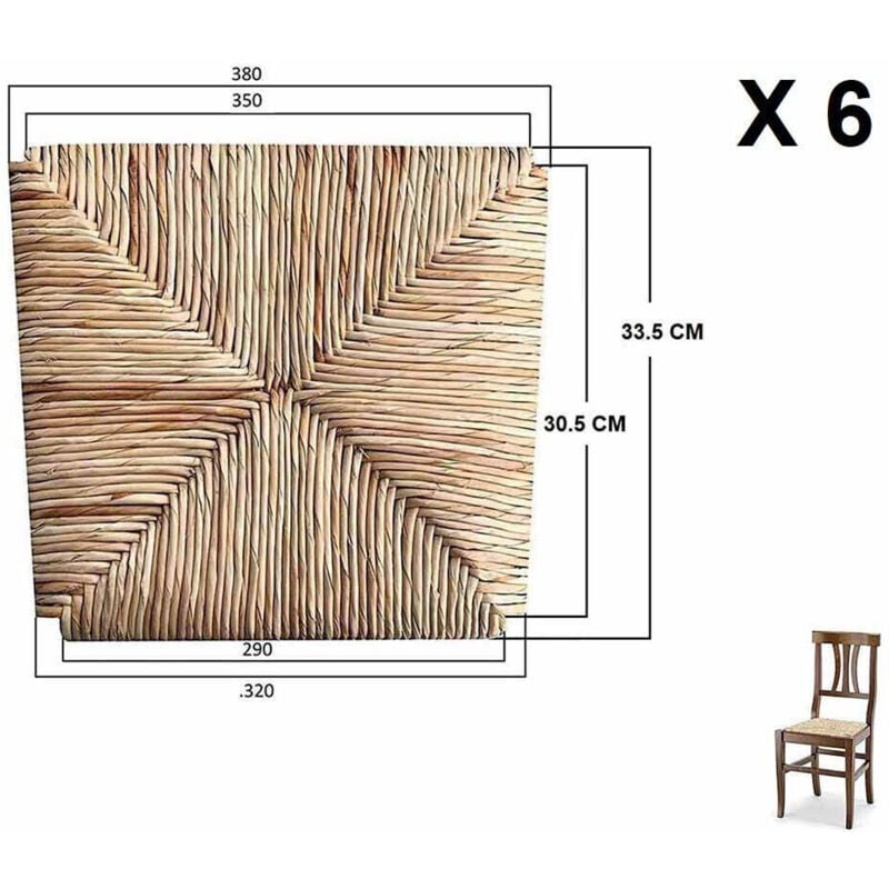 Okaffarefatto - Remplacement pour mauvaise chaise en paille de riz x 6