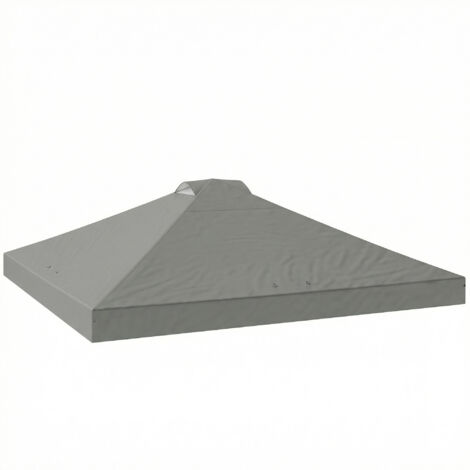 Remplacement toit kiosque UV50+ étanche 8 trous drainage 3x3 m gris clair