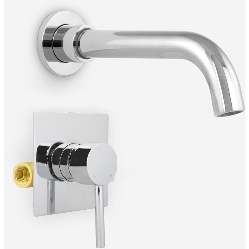 Remy Basin Modern Tap Wall Mounted Concealed Valve Mixer Hot And Cold Chrome