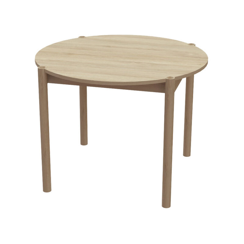 Drawer - Table à manger 4 personnes ronde en bois - Bois clair - rena