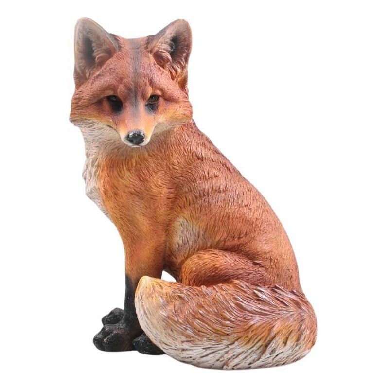 Renard réaliste en résine Assis T2