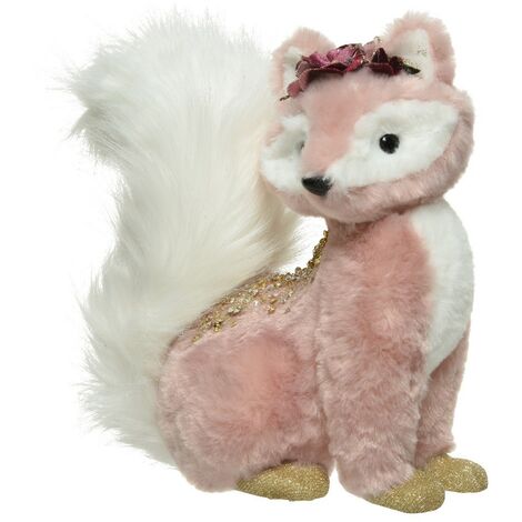 Renard Rose à Paillettes 20 cm