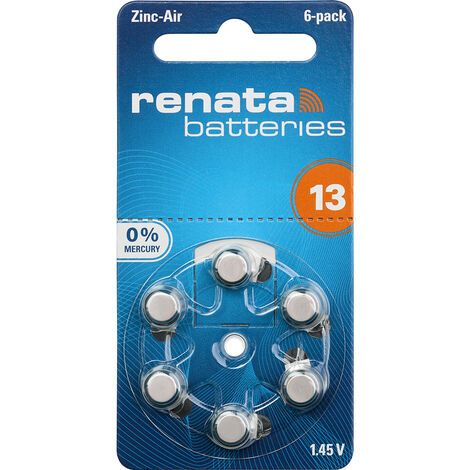 Renata Knopfzelle ZA 13 1.4 V 6 St. 305 mAh Zink-Luft Hearing Aid PR48