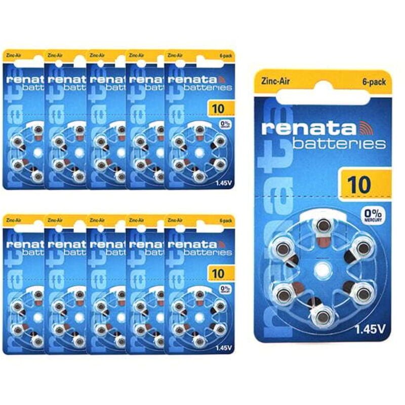 Swatch Group - Pack de 10 blisters de 6 piles 10A - Renata