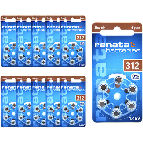 Renata / Swatch Group - Pack de 10 blisters de 6 piles 312A RENATA