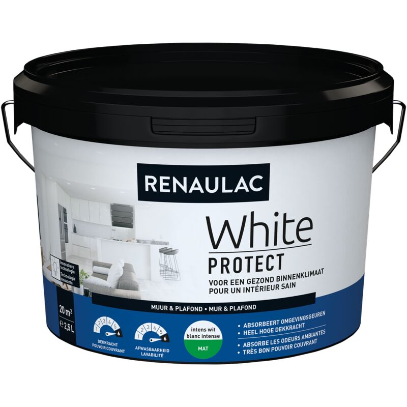 

RENAULAC Mural blancos protegen Matt White - 2.5L - Blanc