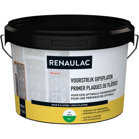Renaulac sous-couche Plaques de plâtre blanc 2,5L - Blanc