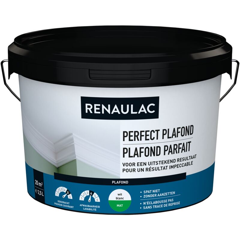

RENAULAC Techo Paint Perfect Matt White - 2.5L - Blanc