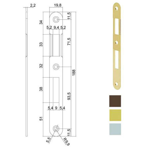 Rencontre Serrures Patent Bt 8X70 Bronzé 570 Agb