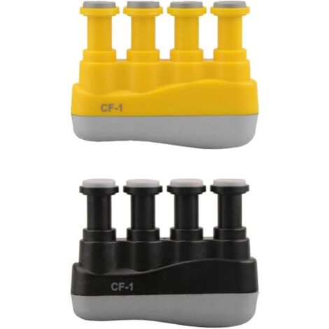 Renforceur Musculaire pour main, 2 Pcs Appareil d’exercice pour les mains et les Doigts, Prise Ajustable pour 4 Doigts, Pour Guitare, Musiciens, Athlètes, Grimpeurs et Rééducation (Noir et Jaune)-Fei 