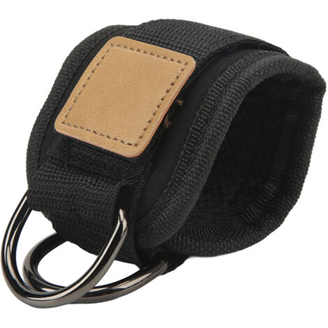Renfort de Cheville avec Double Anneau D et Sangles Élastiques - Entraînement Fitness Homme Femme Noir