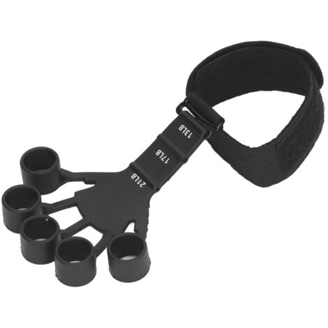 Renfort de Prise de Main Silicone Ajustable avec Sangle Poignet - Niveaux de Résistance 13LB-17LB-21LB Noir