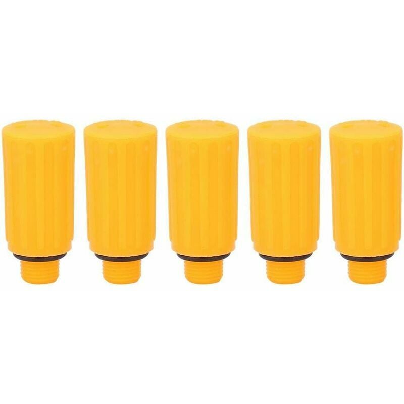 Reniflard de compresseur d'air, accessoires de pompe de compresseur d'air de capuchon de ventilation de tige de respiration jaune 5pcs 9mm, pour la