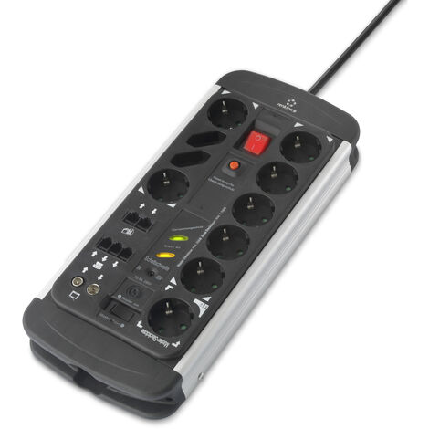 Renkforce 1015A-CMB-SXMS Master/Slave-Steckdosenleiste 10fach Schwarz, Aluminium Schutzkontakt A082931