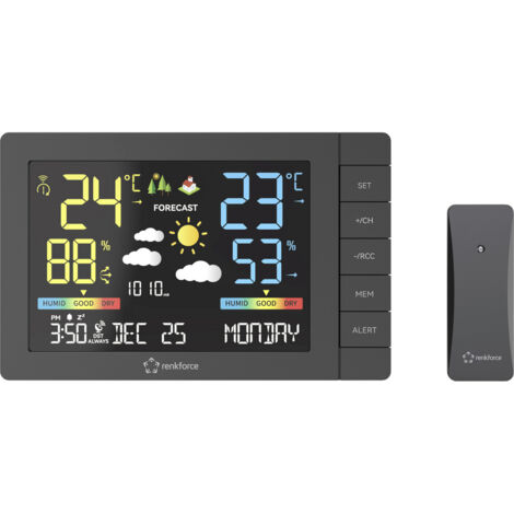 Renkforce  Digitale-Wetterstation Schwarz RF-4883632