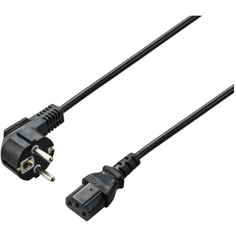 Renkforce Kaltgeräte Anschlusskabel [1x Schutzkontakt-Winkelstecker - 1x Kaltgeräte-Stecker C13] 0.7