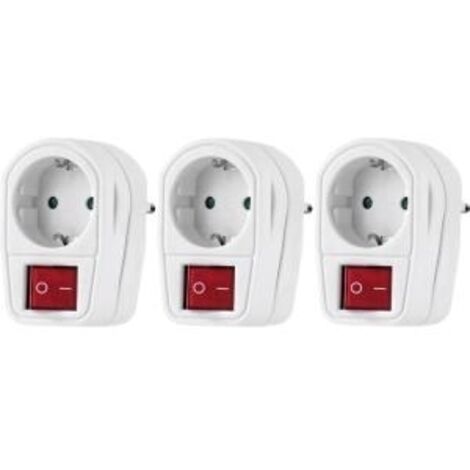 Renkforce Presa di corrente intermedia con interruttore Kit da 3 2 poli Bianco