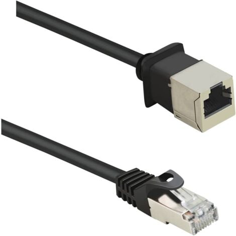 Renkforce RF-4394127 RJ45 Câble réseau, câble patch CAT 5e F/UTP 5.00 m noir Rallonge avec cliquet d'encastrement, cont