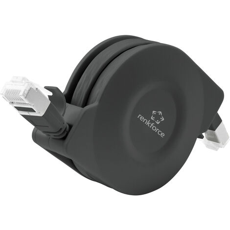 Renkforce RF-4476386 RJ45 Netzwerkkabel, Patchkabel CAT 6a U/FTP 1.50 m Schwarz Flache Ausführung, i