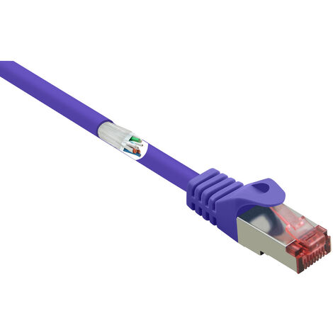 Renkforce RF-4724922 RJ45 Netzwerkkabel, Patchkabel CAT 6 S/FTP 3.00 m Violett mit Rastnasenschutz,