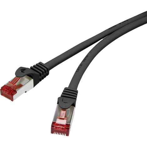 Renkforce RF-4737382 RJ45 Netzwerkkabel, Patchkabel CAT 6 S/FTP 10.00 m Schwarz mit Rastnasenschutz,