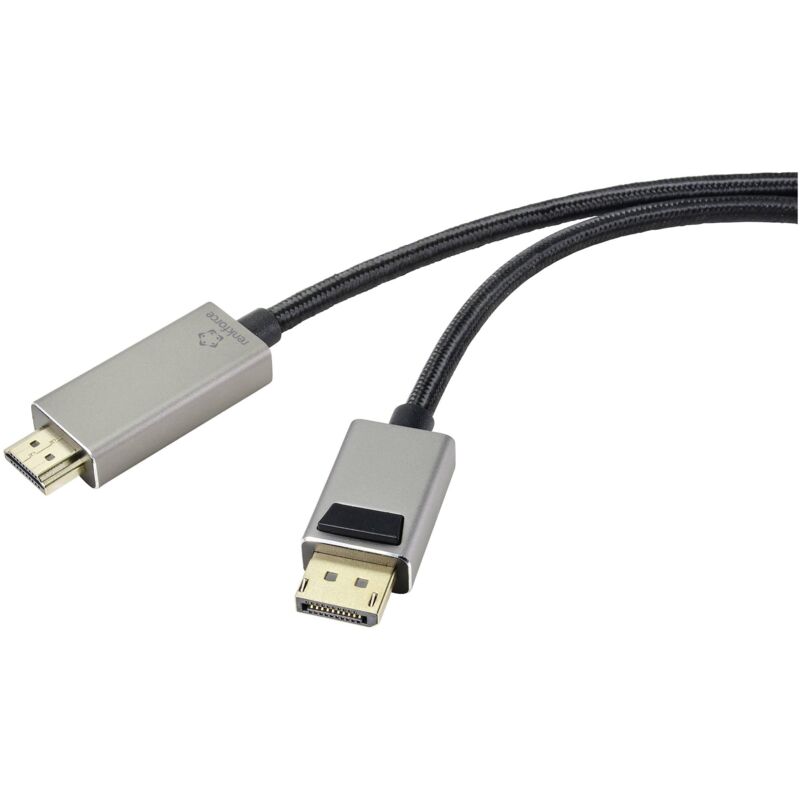 Renkforce - DisplayPort / hdmi Cordon Fiche mâle DisplayPort, Fiche mâle hdmi-a 3.00 m noir uhd 8K @ 60 Hz, uhd 4K @ 120