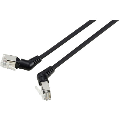Renkforce RF-6071548 RJ45 Netzwerkkabel, Patchkabel CAT 6a F/UTP 1.00 m Schwarz Steckkontakte 360° d