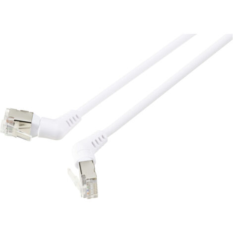 Renkforce RF-6071566 RJ45 Netzwerkkabel, Patchkabel CAT 6a F/UTP 1.00 m Weiß Steckkontakte 360° dreh