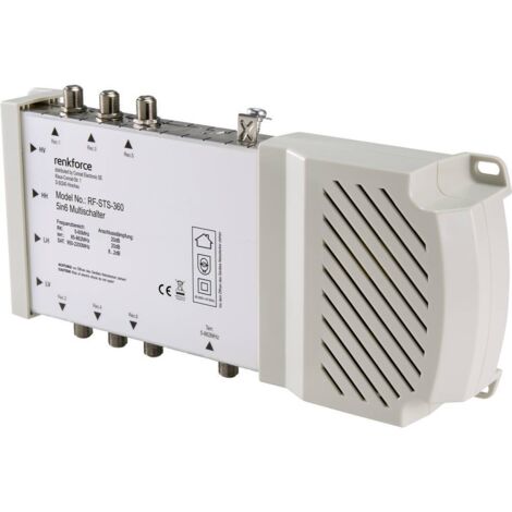 Renkforce RF-STS-360 SAT multiswitch Ingressi (Multiswitch): 5 (4 satellitare / 1 terrestre) Numero utenti: 6 compatibi